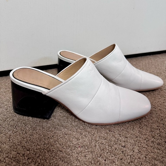 Rag & Bone Millie White Leather Heel Mule - size 38 / 8 - Picture 3 of 11